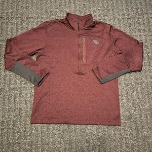The North Face Mens Cugo Jacket 1/2 Zip Pullover Fleece Lined Maroon Size Large